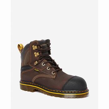 Dr Martens Duxford Waterproof Steel Toe - Hnede Pracovne Cizmy Panske, D107SK